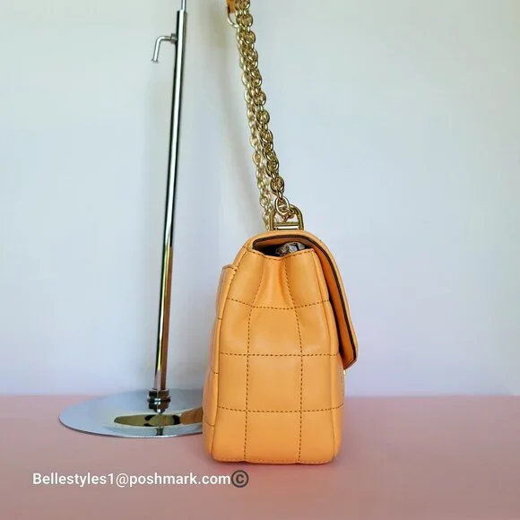 MICHAEL KORS Soho Quilted Smooth Leather Shoulder Bag- Cantaloupe color ⭐